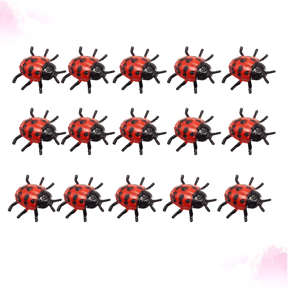 20Pcs Simulation Ladybugs Mini Plastic Eco-Friendly PVC Durable Bright Mini Garden Micro Landscape Party Decoration