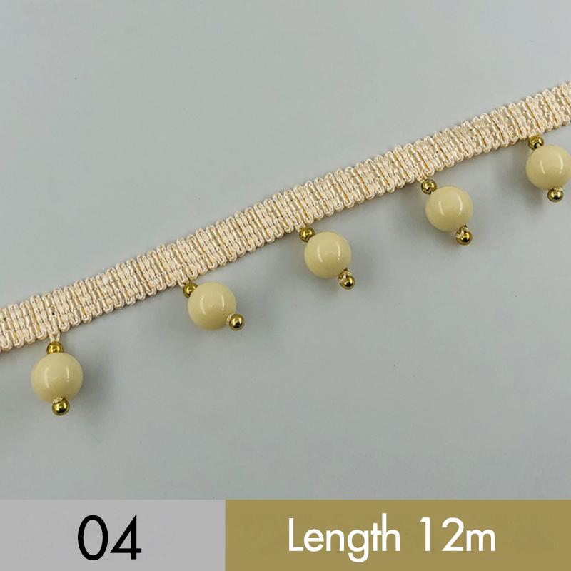 12M Curtain Beaded Tassel Lace Trim Cheap DIY Curtain Sewing Tassel Pompom Ball Edge Fringe Upholstery Decor Accessories