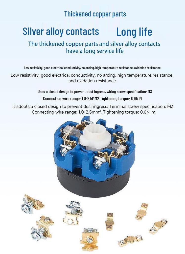 Zhuochao SZW26-20/C02.1BF Rotary Switch: Universal, Two Gears, Protective Box, ON/OFF.