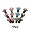 4pack/lot Fashionable Womens Broken Hair Clip Crystal Stone Decoration Anti Slip Hair Clip Side Clip