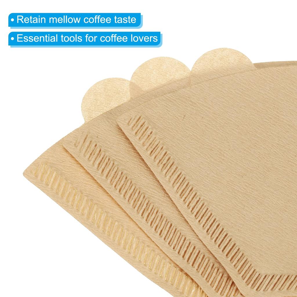 PATIKIL 1-2 Cup Cone Coffee Paper Filter Brown Paper 125 X 50 X 80 Mm Disposable Pour Over Drip Brew for Cafe Office Home Natural Brown 200 Pieces