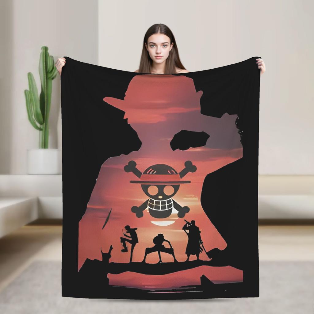 Katakuri Figure Flannel Blankets Monkey D Luffy Awesome Throw Blankets for Bed Sofa Couch 125*100cm Bedspread