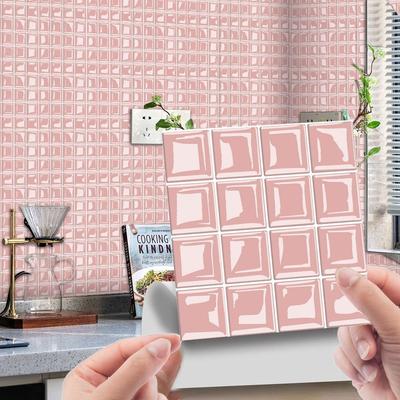 10Pcs 10x10CM Mosaic Tiles Wall Sticker PVC Waterproof Mosaic Crystal Tile Stickers Self-Adhesive Creativity Brick Tile Stickers