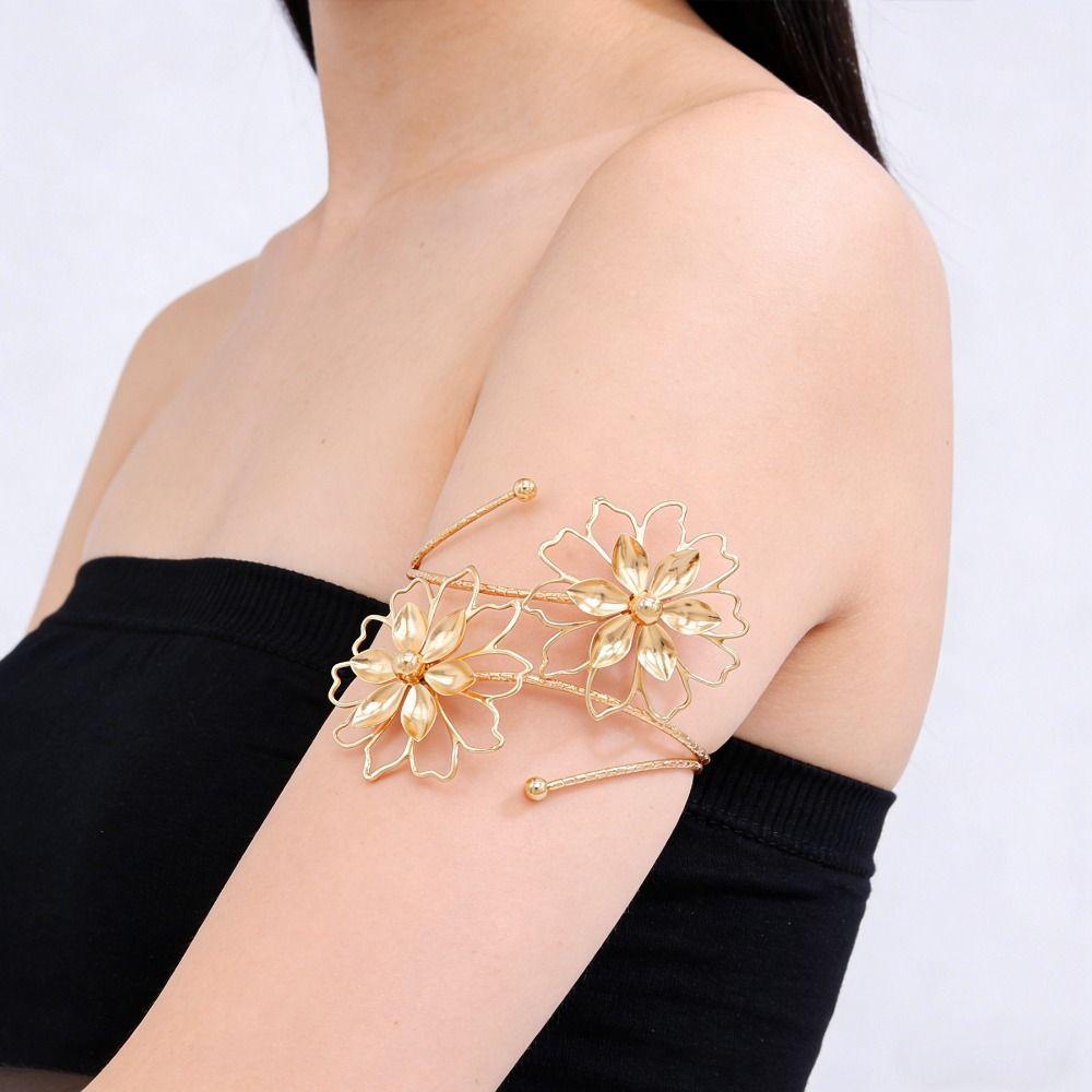Blumenarmband Hohlarmband Mode Offenes Armband Party