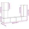 TV Cabinet Set 6 pcs Black Oak Effect Wood Based Material