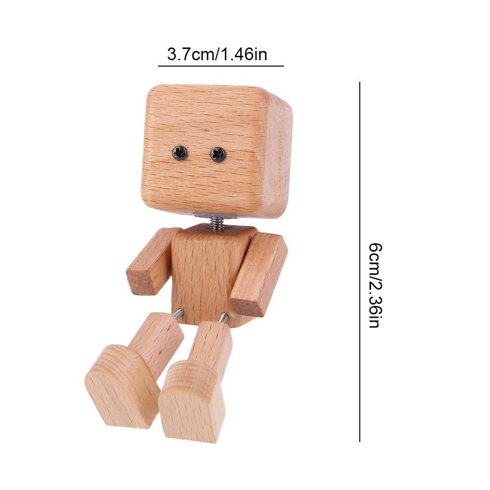 Třesoucí se dřevěná figurka muže Dekorace do auta s klipem Třesoucí se nohy Dřevěná panenka Robot s houpajícíma se nohama Figurka Auto Dřevěné ozdoby