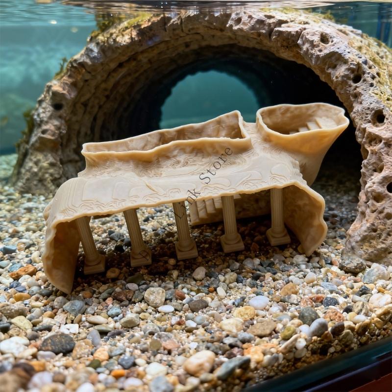 Q1FD Aquarium Decors Fish Tanks Decoration Betta Fish Tanks Accessories Plastic Palaces Ornament for Cave Hide Decorations