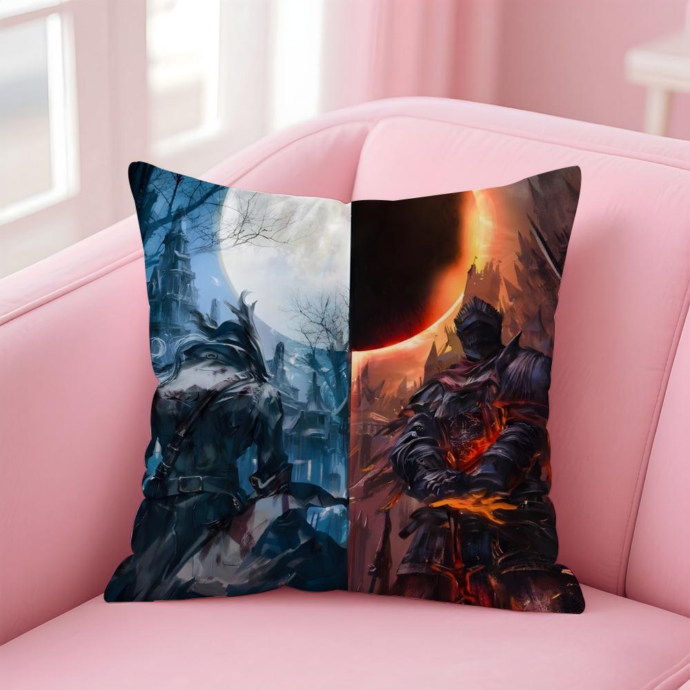 Game Horror BBloodborne Cushion Cover Pillow Case Soft Friendly Fabric  Concealed Zipper