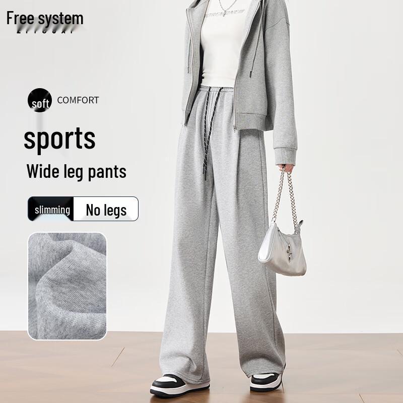 

Women s 2025 Spring/Autumn Loose Wide-Leg Sweatpants XL