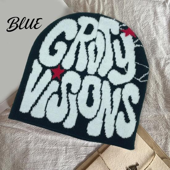 Letter Jacquard Beanie Warm Winter Print Hip Women Knitting Hat Men Hop Style Elastic Streetwear