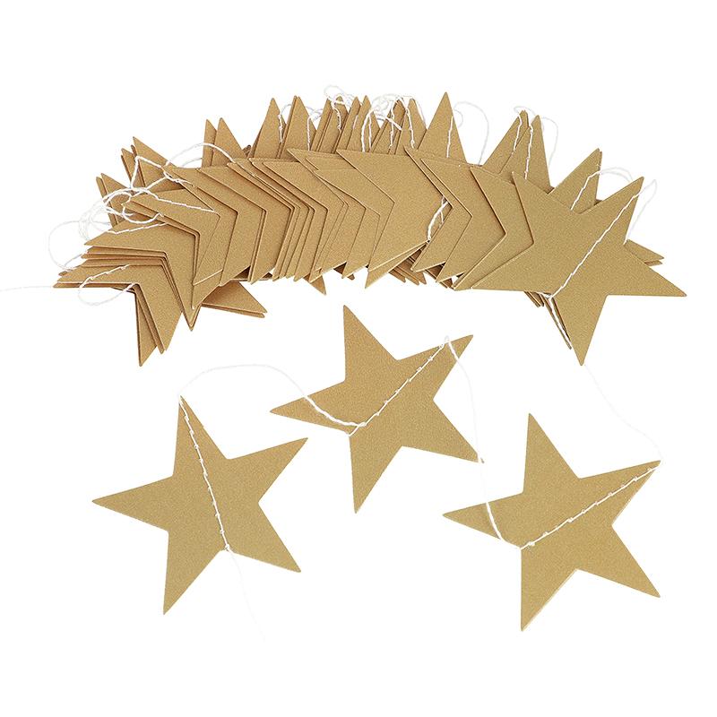 4M Gold Silver Paper Star Garland For Wedding Kids Boy Girl Birthday Party Decorations Baby Shower Home Wall Hanging Banner
