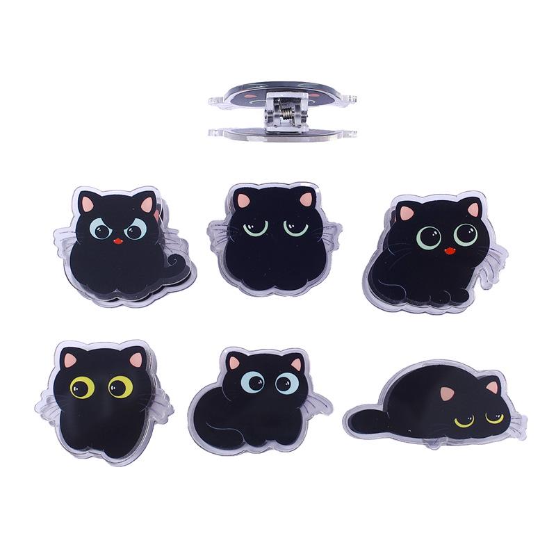 Black Cat Cartoon Acrylic Double-Sided Snack & Journal Sealing Clip