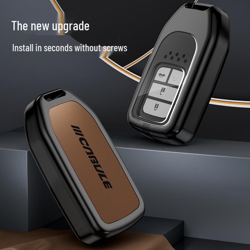 Honda Key Cover: Metal & Leather Case for 10th Gen Accord, CRV, Avancier, Odyssey, Civic
