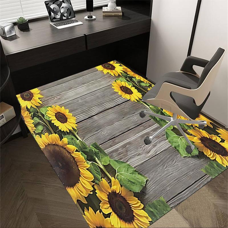 

1PC Sunflower Wood Anti-slip carpet, suitable for Office, bedroomand playrooms. It can also be used as a sofa footrest cover-R22 60cm by 90cm