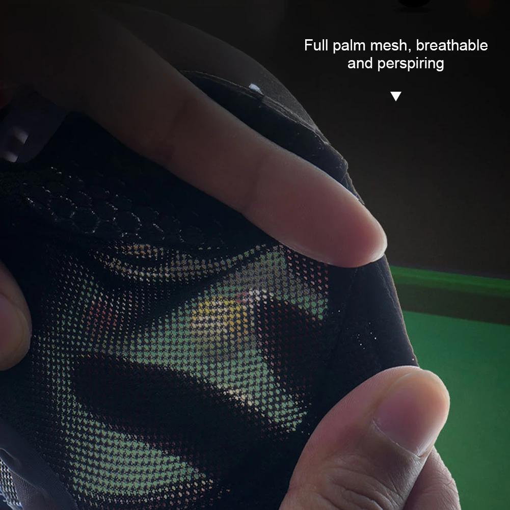 1PC Three-Finger Printed Billiard Gloves With Non-Slip Mat Self-Adhesive Cloth Fixed Breathable Snooker Match Training Gloves