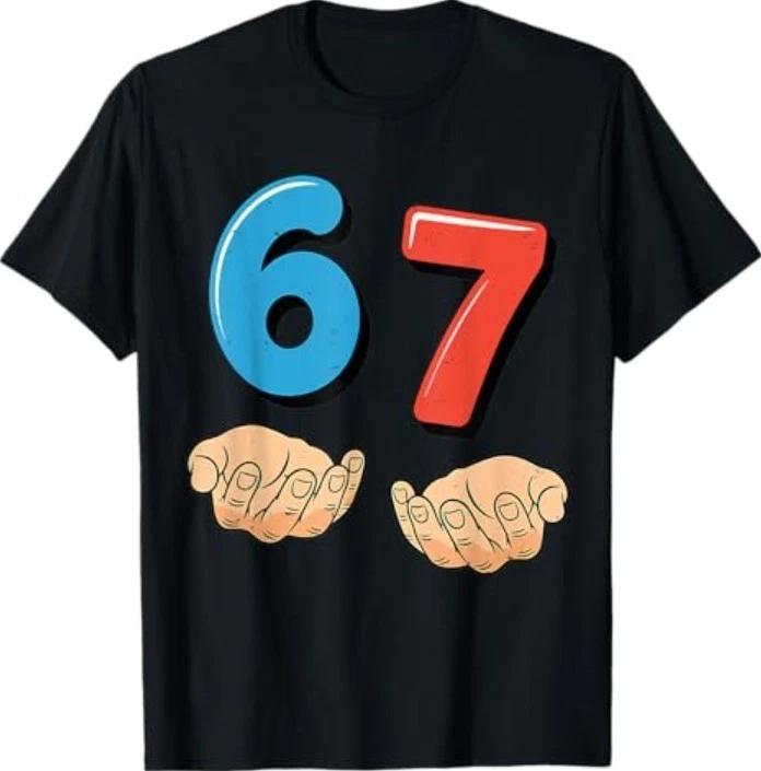 Funny Six Seven 6 7 Meme Gen Alpha Slang 67 Hands 67 Costume T-Shirt XL