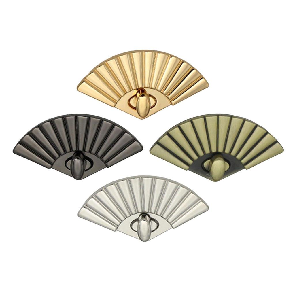 2Pcs Twist Lock Clasps,Twist Lock Clasp Metal Handbag Locks,Fan Shaped,Purse Closure for Wallets DIY Craft Handbags Bag