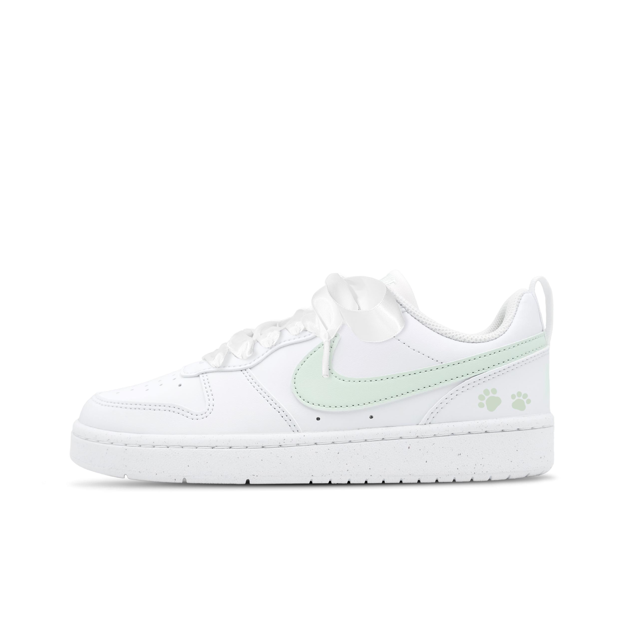 

Nike Court Borough Green Cat Paw Cushioning Breathable Slip Resistant Low top Skateboard Shoes Unisex Green White DV5456-010(Team-831) 35.5