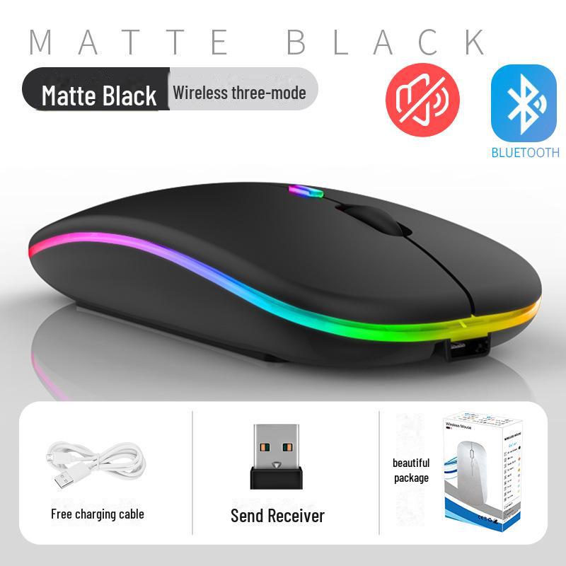 Ultra-Thin Dual-Mode Bluetooth Portable Wireless Mouse for Laptops and Office Use