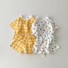 Summer Baby Heart Plaid Casual T-Shirt and Shorts Set for Toddlers and Children