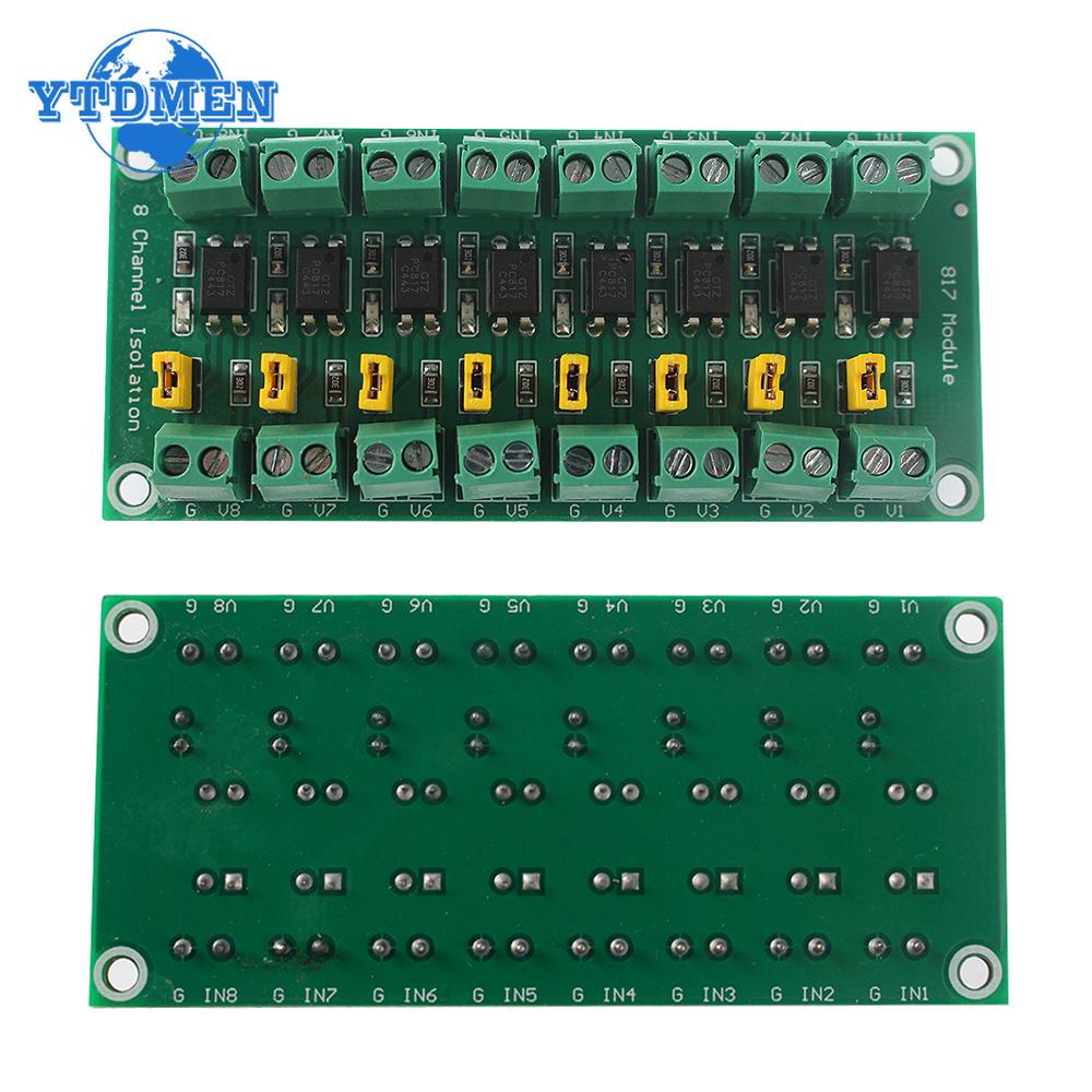 PC817 8 Channel Optocoupler Isolation Board 8-way Voltage Converter Adapter Module 3.6-30V Driver Photoelectric Isolated Modules