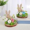 Easter Eggs Rabbit Decorations Wood Plastic Indoor Outdoo Family Activity Supplies Desktop Ornament