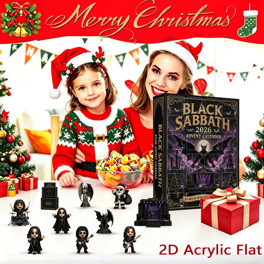 Heavy Metal Rock Adventní kalendář Slepá krabička, Ozdoba na vánoční stromeček s odpočítáváním 24 dnů, Slepá krabička s dírkou Dárek