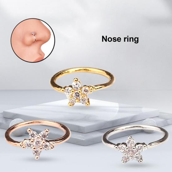 Exquisite Nose Piercing All-match Copper Creative Cartilage Tragus Nose Ring for Women