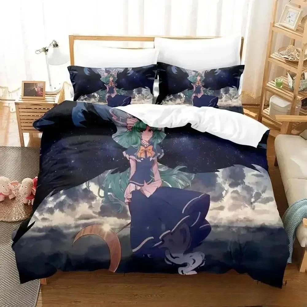 3D Print Anime Touhou Project Bedding Set Duvet Cover Bed Set Quilt Cover Pillowcase Comforter King Queen Size Boys Adult A