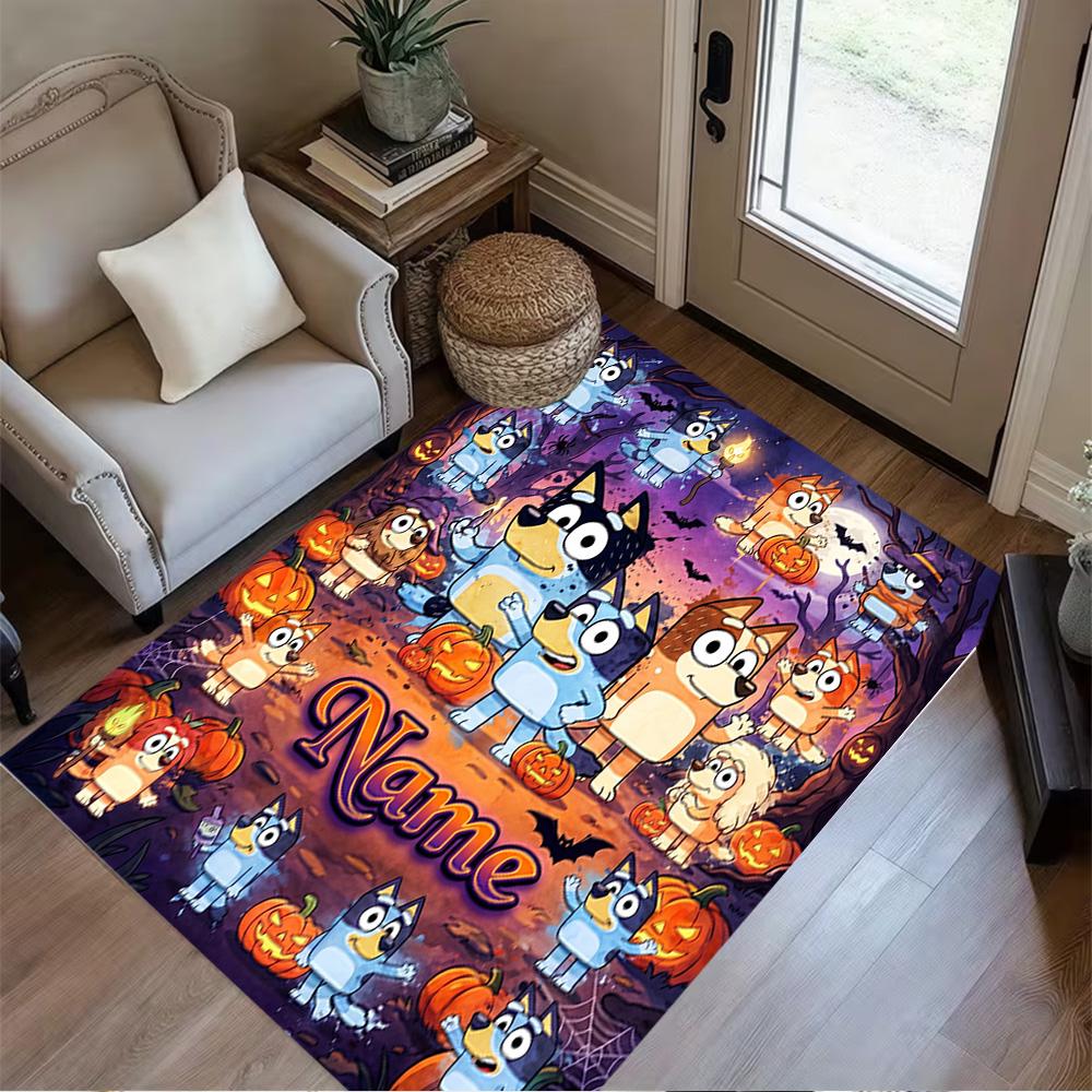 Christmas Football Celebration Customized Name Area Rug Suitable for Balcony Foyer Dormitory Study room Anti-slip Rug Anime Office Decor