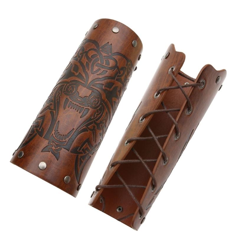 Adjustable Knight Wrist Guard Halloween Cosplay Warrior Wrist Bracer for Men
