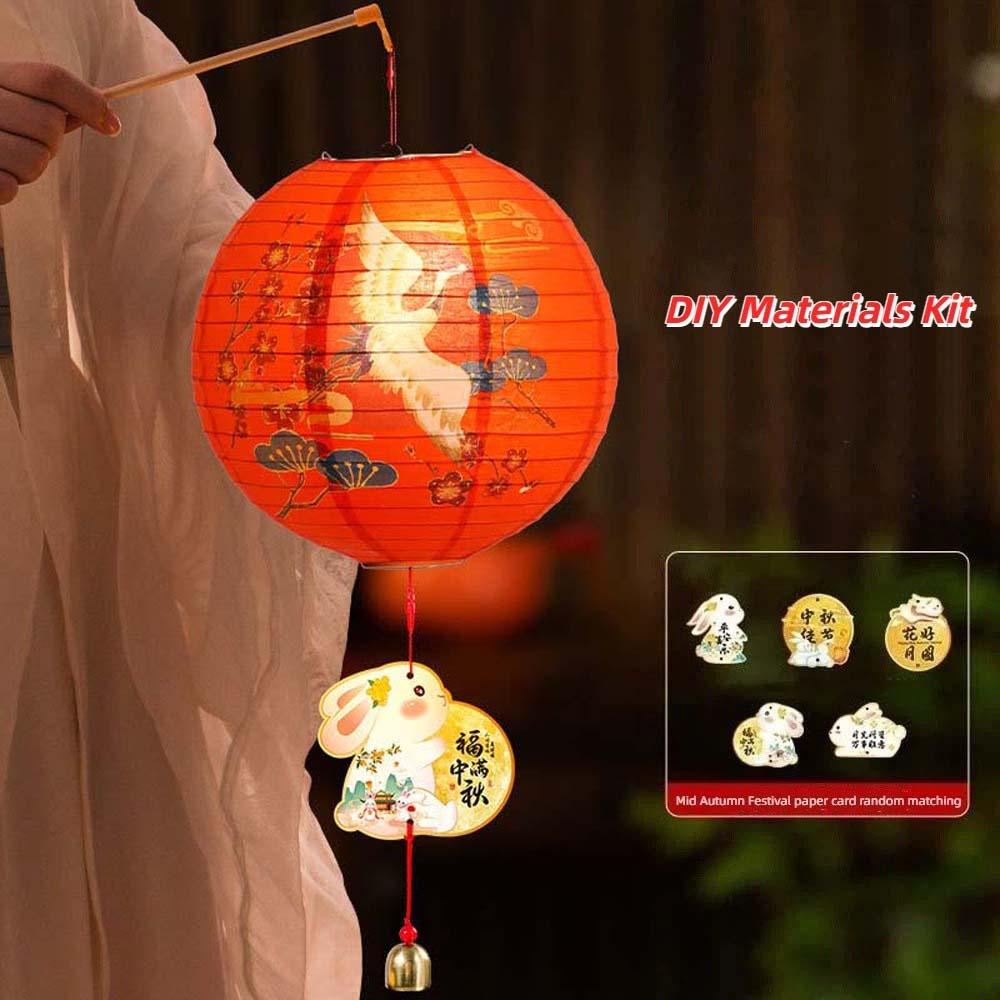 Cell Battery Operated Mid Autumn Lamp Paper Chinese Retro Lantern Paper Lantern  Outdoor Event