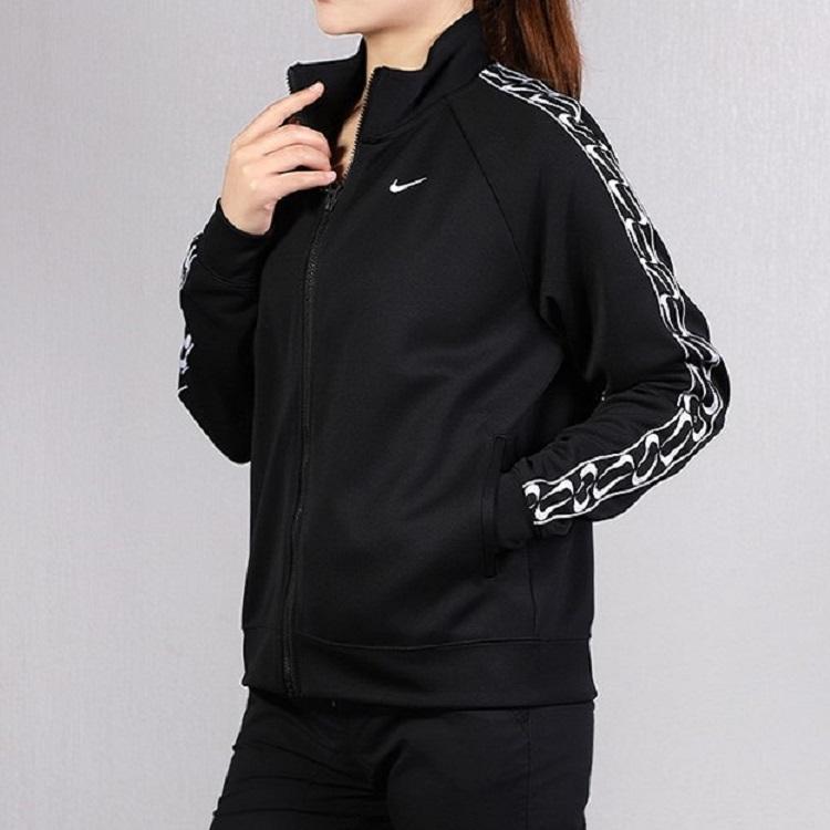 Nike Side Tape Logo Stand Collar Zip-Up Sports Jacket Women Jackets Black CJ7718-010