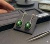 Oval Cut Green Star Sapphire Stud Earrings 925 Sterling Silver For Women Authentic Green Star Sapphire Studs 6 Ray Star Gemstone