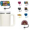 Cute Drinking Straw Cap Soft Dustproof Cover Leak Stopper Silicone Straw Sleeve  For Stanley Cup
