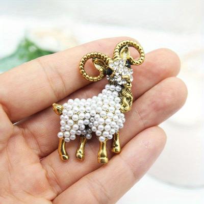 Vintage Sheep Pearl Brooch Exquisite Cute Animal Series Casual Party Dress Suit Clothing Accessories Pin