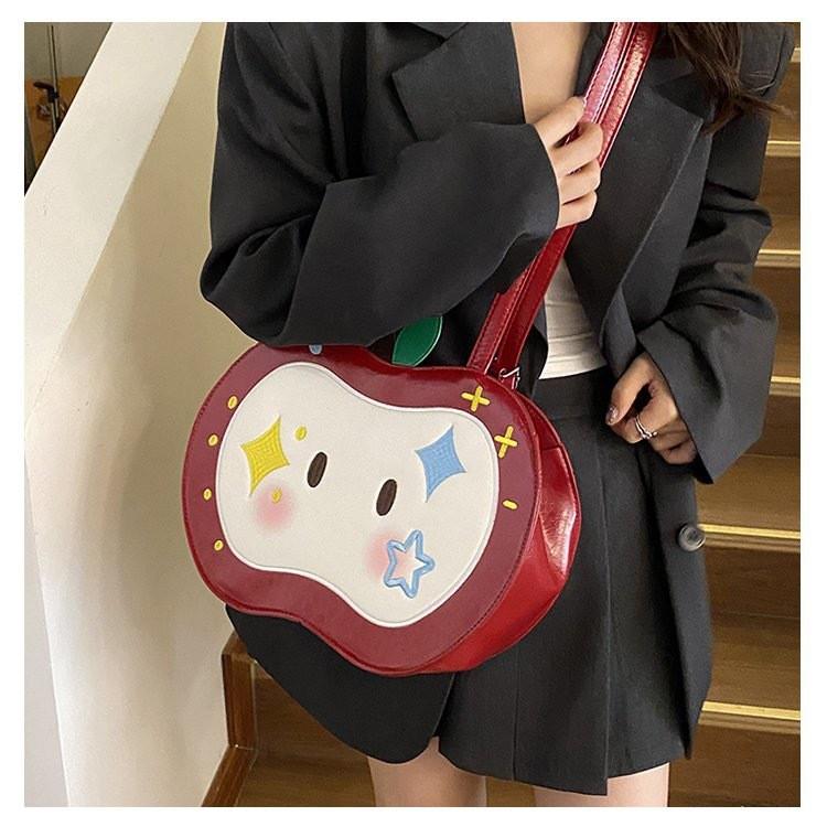 Fashionable Small Apple Backpack With Pu Leather And Padded Shoulder Straps For Casual Outings