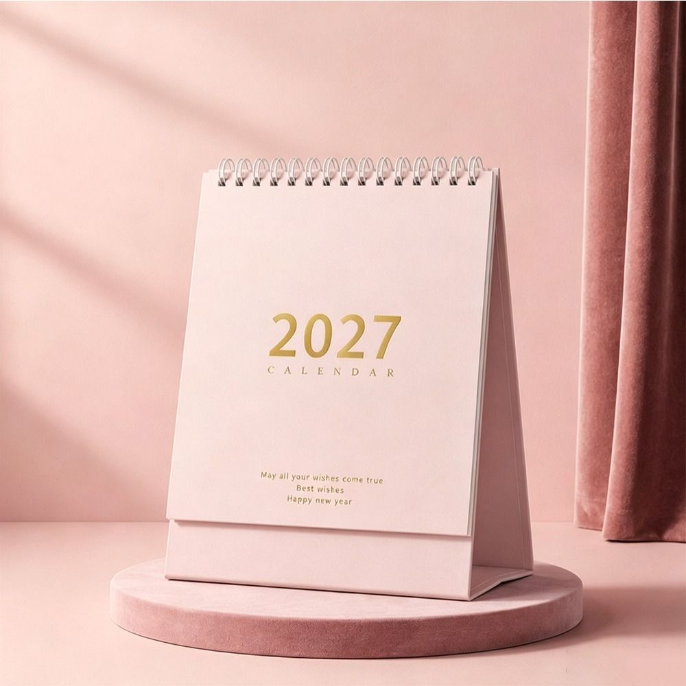 Morandi Color Standing Table Calendar Decorative Display Academic Planner Office Supply