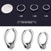 Korean-Style Black Titanium Steel Men's Earrings - Trendy Single Earring for Students