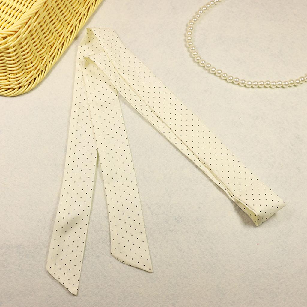 Women Narrow Long Scarf Polka Dot Tie Bag Ribbon Headband Choker Streamer Lady Accessories