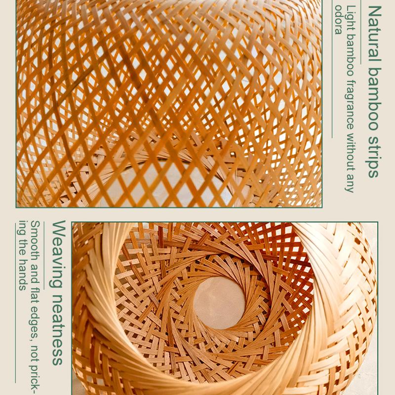 1Pc Home Decorative DIY Chandelier Pendant Ceiling Light Cover Retro Lampshade Bamboo Woven Hanging