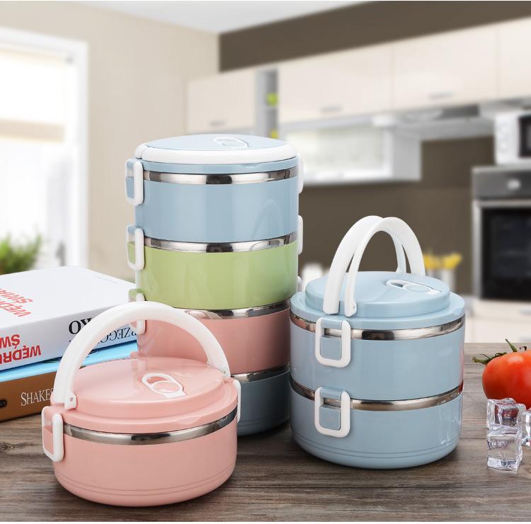 Outdoor Camping Polished Surface Large Capacity Portable Sealed Multi-Layer Partition 304 Stainless Steel Lunch Box