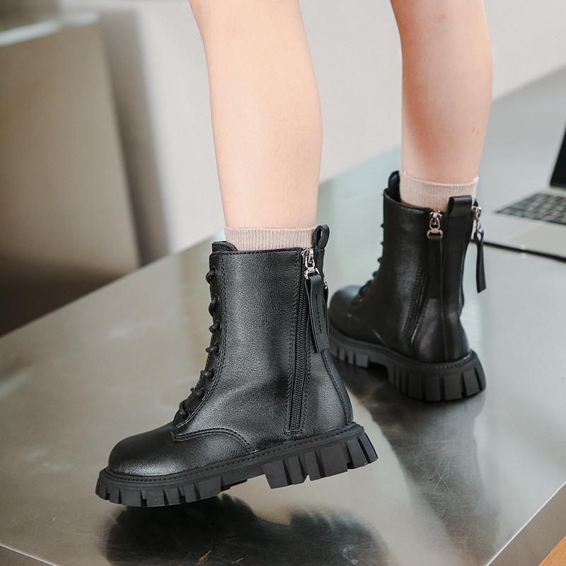 Modische Neue Bequeme Runde Zehen Dicke Sohle Reitstiefel Beliebt im Herbst Winter Süßes Mädchen Baby Sport Mittellange Stiefel