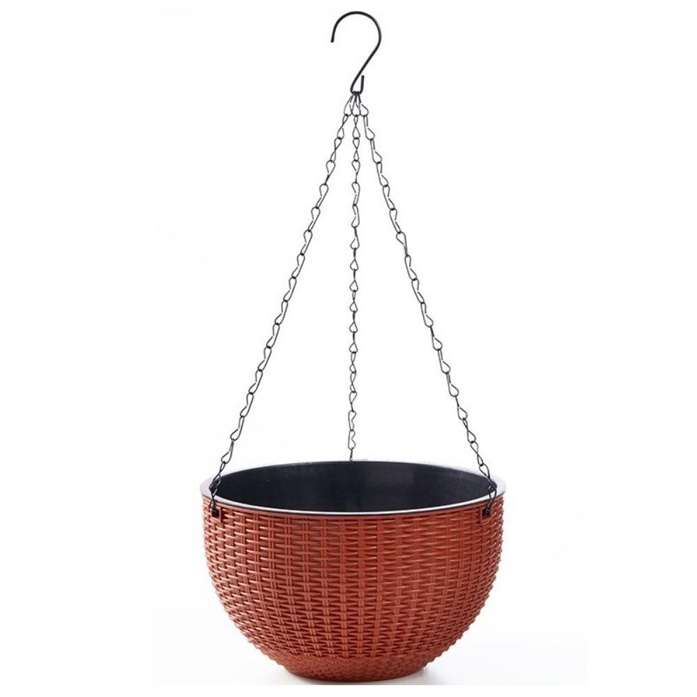 Plastic Imitation Rattan Hanging Pot European Style Macrame Plant Hanger  Garden