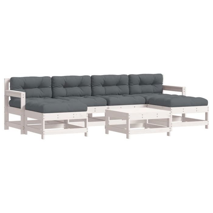VidaXL Garden Lounge Set with Cushions 7 Pcs, Sofas with Backrest and Armrest, Furniture Set with Coffee Table Patio 3185942