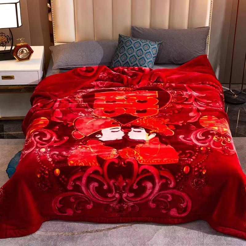 Double-Sided Fleece Raschel Blanket - Cozy Winter Wedding & Office Nap Gift