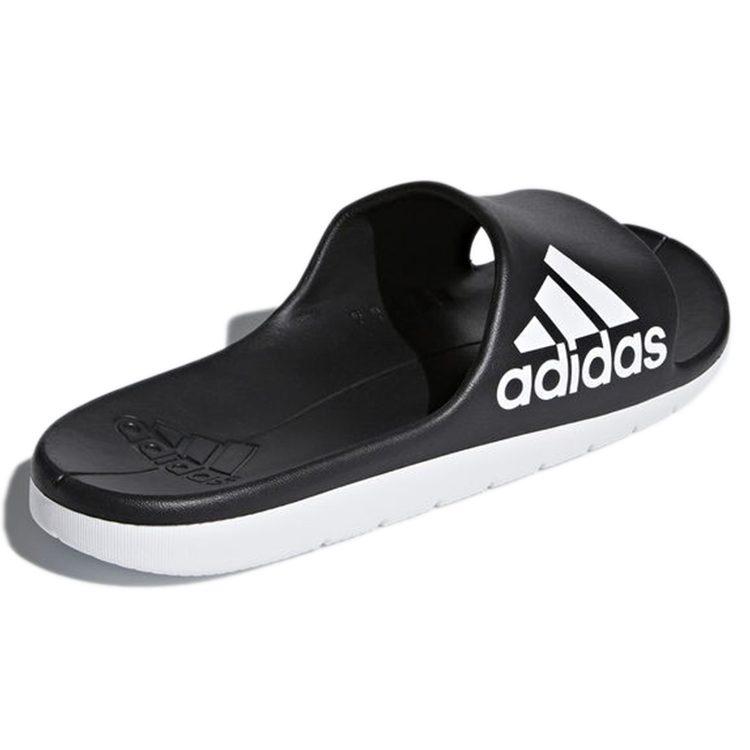 adidas Cloudfoam Suola in Gomma Comoda Antiscivolo Antiscivolo Ciabatte a Fascia Unisex Nero Bianco CM7928