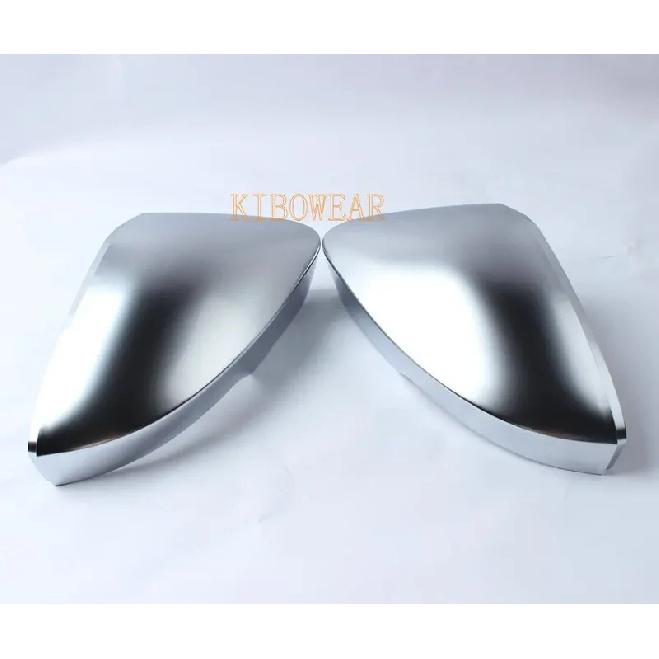 2PC Silver Matte Chrome Side Mirror Caps for Skoda Octavia Mk3 A7 5E for VW T-ROC 2014 T-Cross Nivus Cover Satin