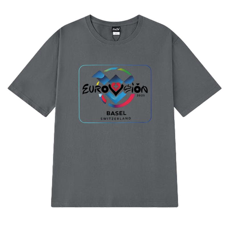 Eurovision Song 2025 Basel Switzerland short sleeve Tshirts Unisex Women Fashion Oversized clothing Unisex 100 Cotton T shirt Top