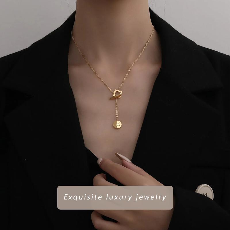 Buy Round Card Buckle Chain Necklace 